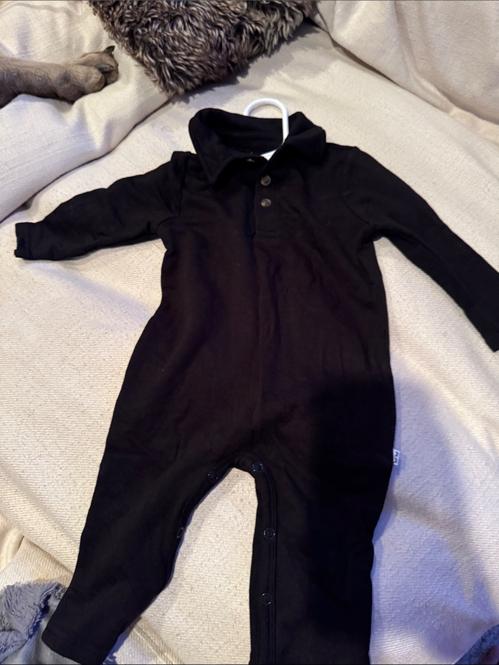 Little Sleepies Black Long-Sleeve Footed One-Piece